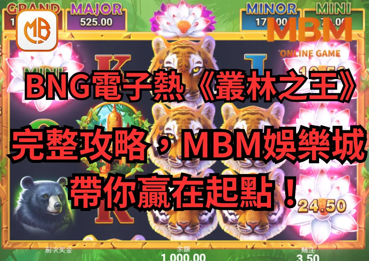 BNG電子熱遊《叢林之王-集鴻運》完整攻略，財神娛樂城帶你贏在起點！